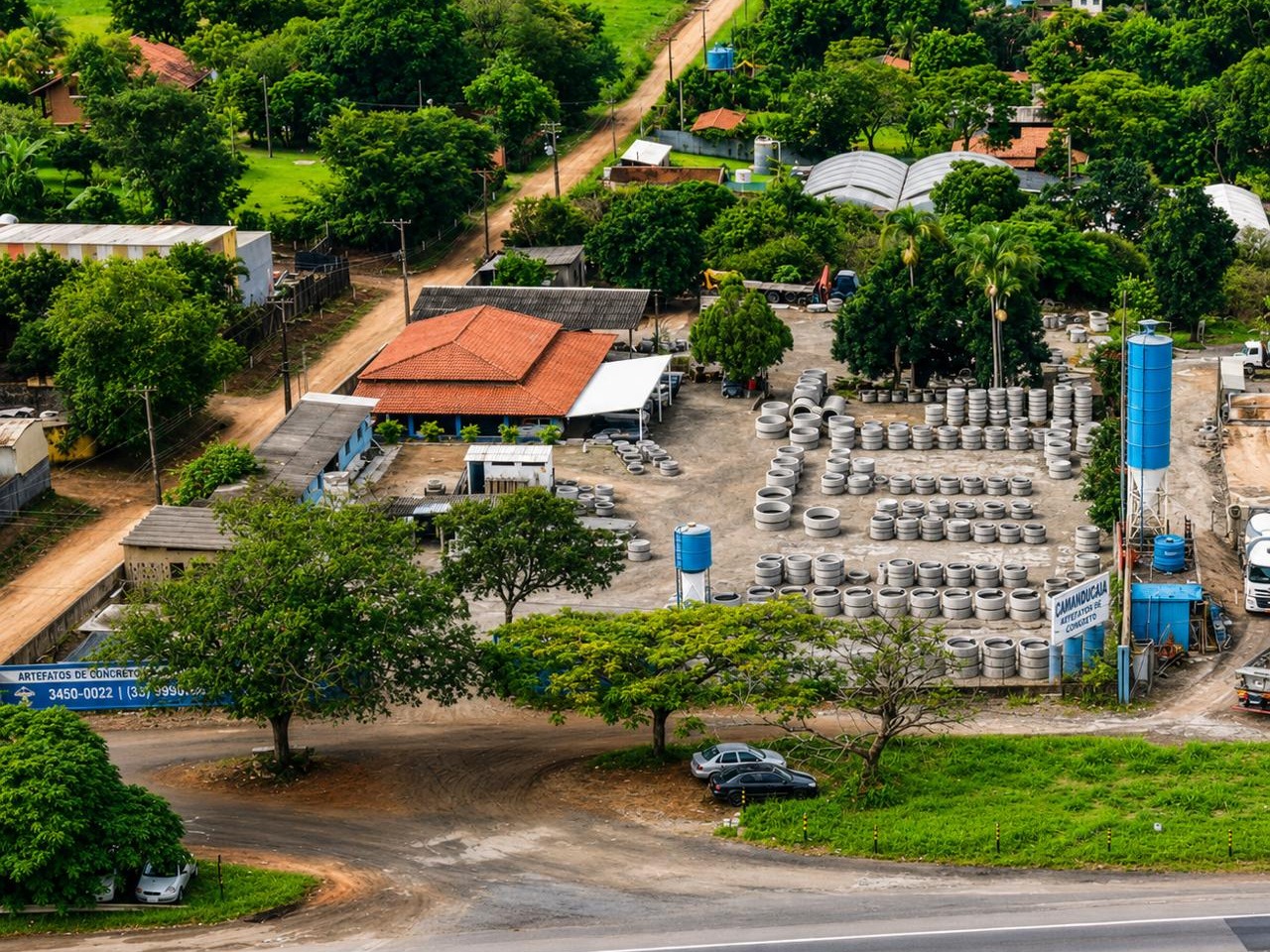 Vista aérea da fábrica da Artefatos Camanducaia